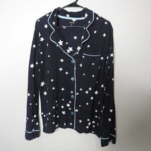 COZY ZOE star Printed pajama button front Shirt sz‎ S